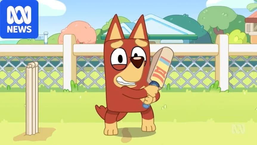 Chien animé avec une batte de cricket dans le jardin Chien animé avec une batte de cricket dans le jardin