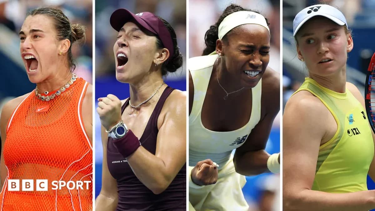 Quatre joueuses de tennis célébrant des victoires Quatre joueuses de tennis célébrant des victoires