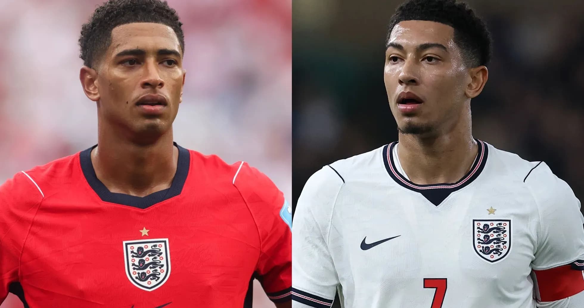 Deux joueurs anglais en maillots de l'équipe nationale Deux joueurs anglais en maillots de l'équipe nationale