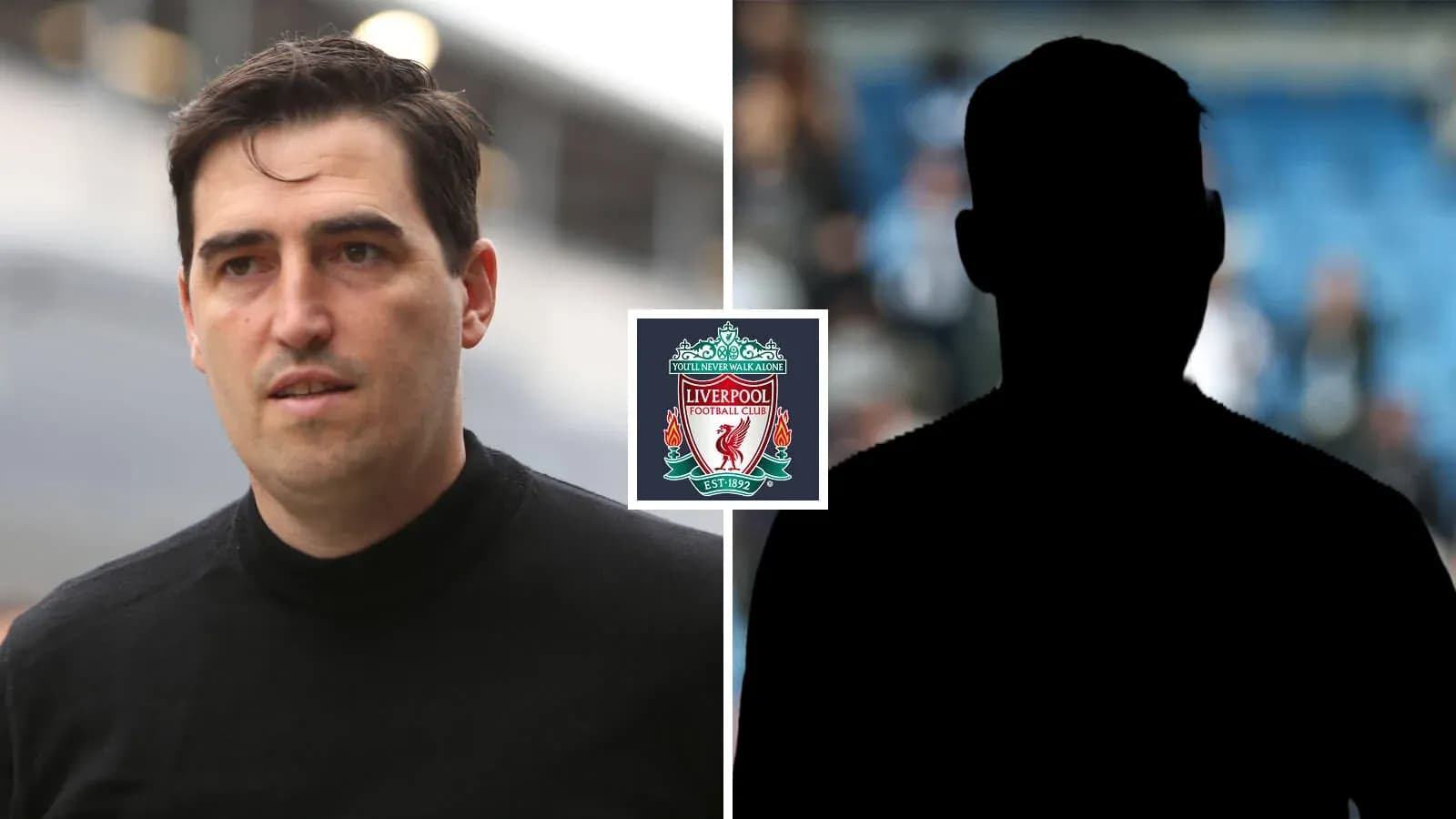 Un homme marchant avec le logo de Liverpool au centre Un homme marchant avec le logo de Liverpool au centre