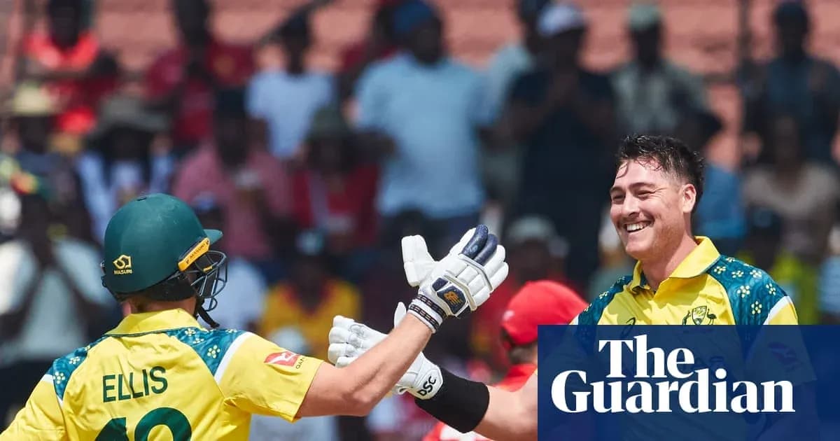 Joueurs australiens se félicitant lors d'un match Joueurs australiens se félicitant lors d'un match
