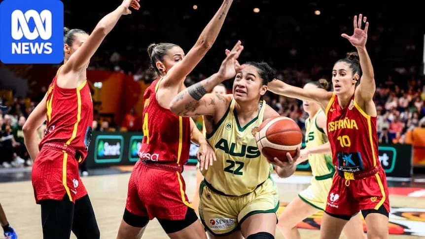 Joueuse australienne en action contre l'Espagne Joueuse australienne en action contre l'Espagne