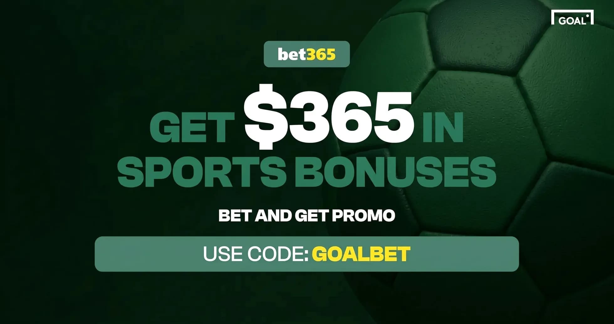 Promotion for $365 sports bonuses with soccer ball Promotion for $365 sports bonuses with soccer ball