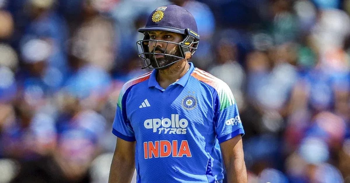 Rohit Sharma in blue India jersey during match Rohit Sharma in blue India jersey during match