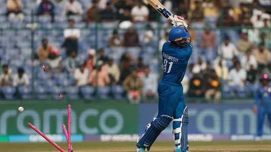 Batsman hitting the ball during cricket match Batsman hitting the ball during cricket match