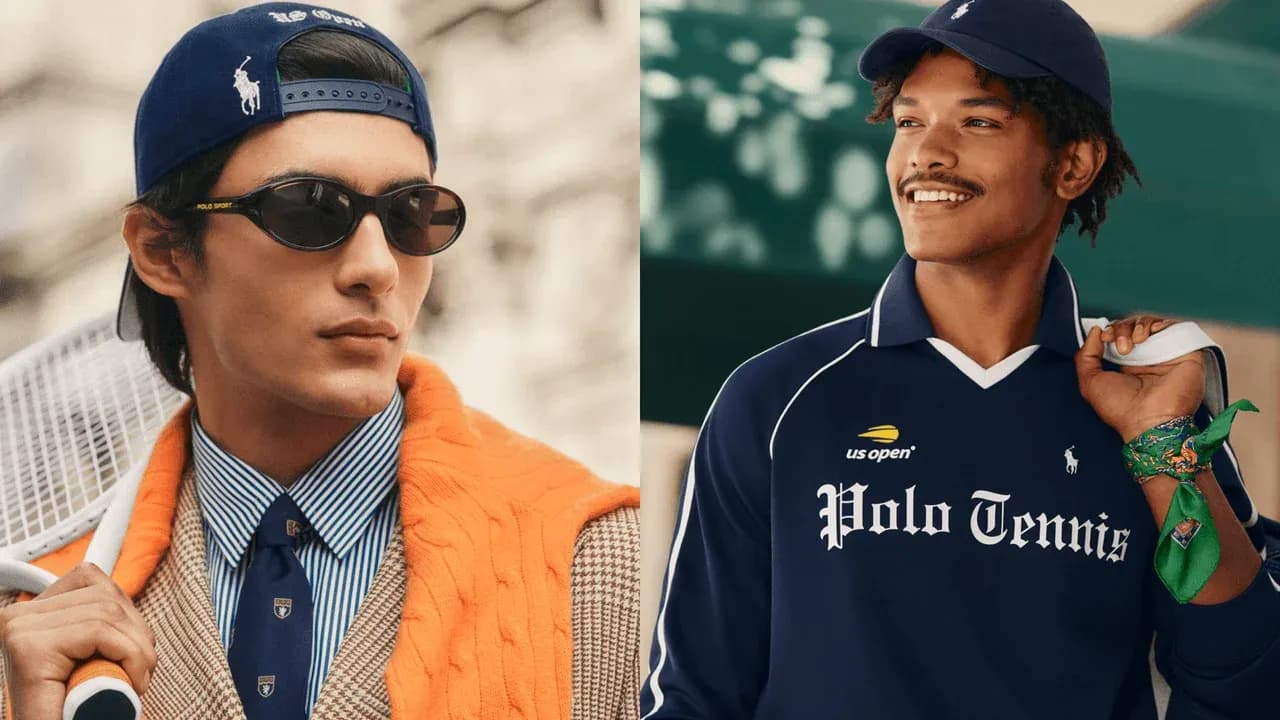 Deux hommes portant des vêtements de tennis stylés Deux hommes portant des vêtements de tennis stylés