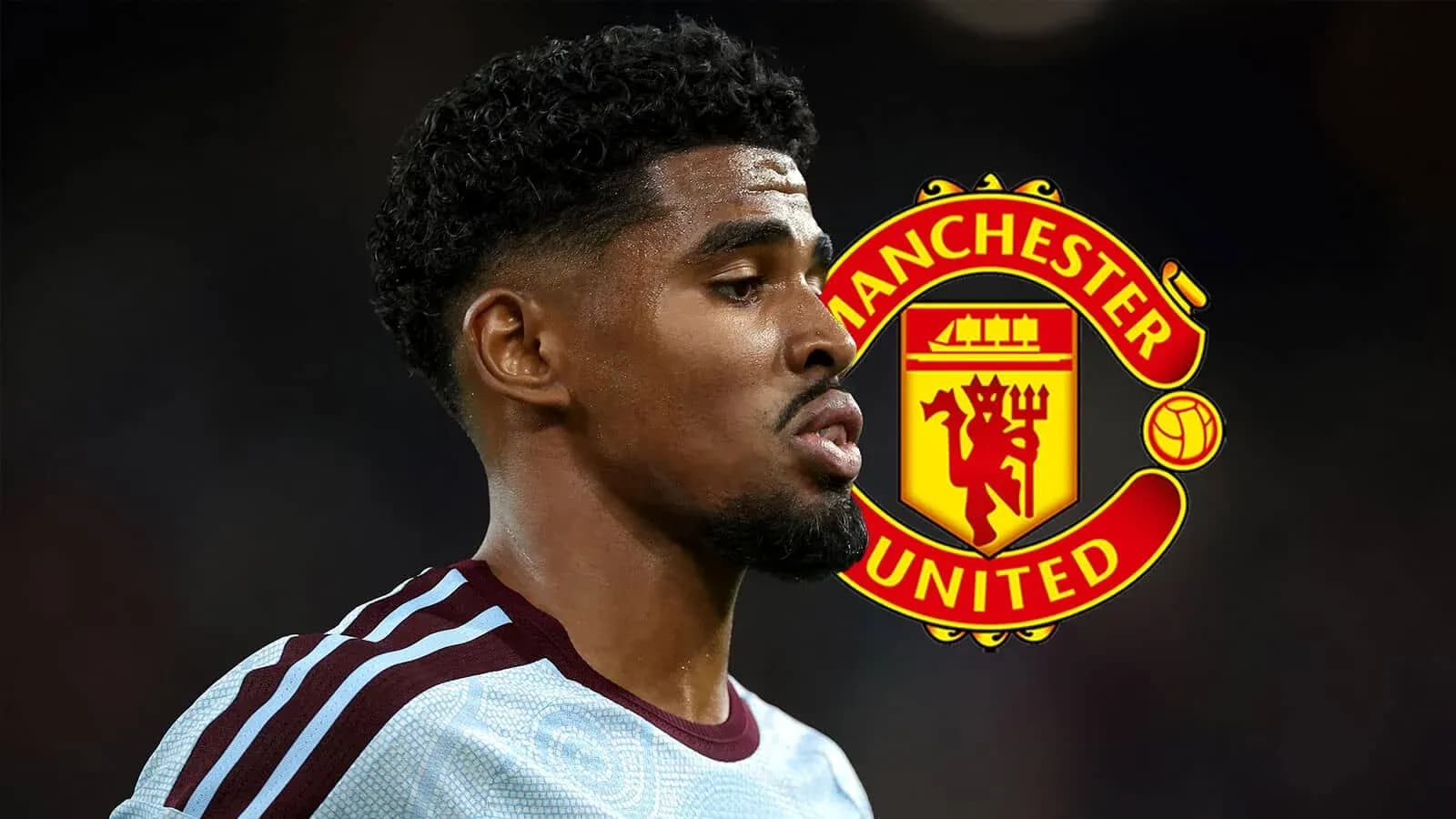 Joueur de Manchester United avec logo du club Joueur de Manchester United avec logo du club