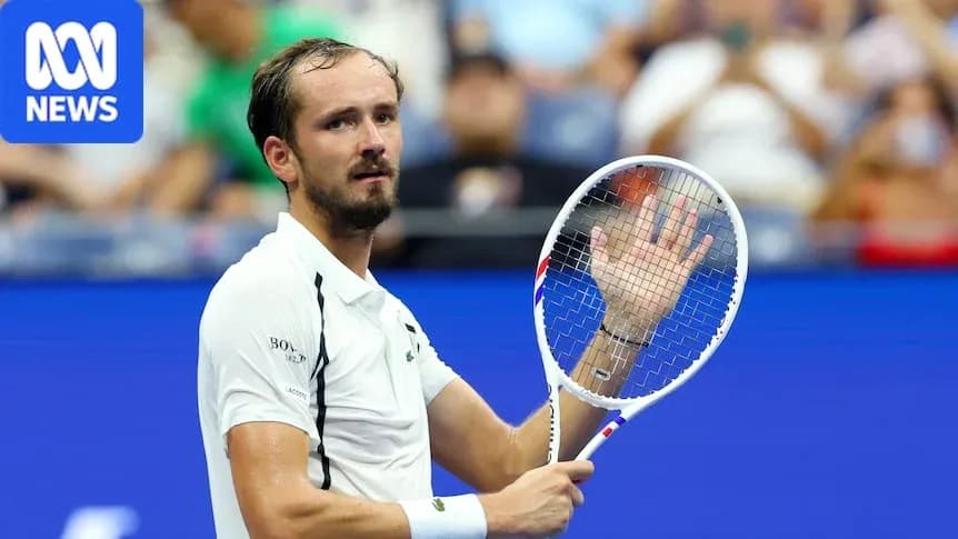 Joueur de tennis saluant le public avec sa raquette Joueur de tennis saluant le public avec sa raquette