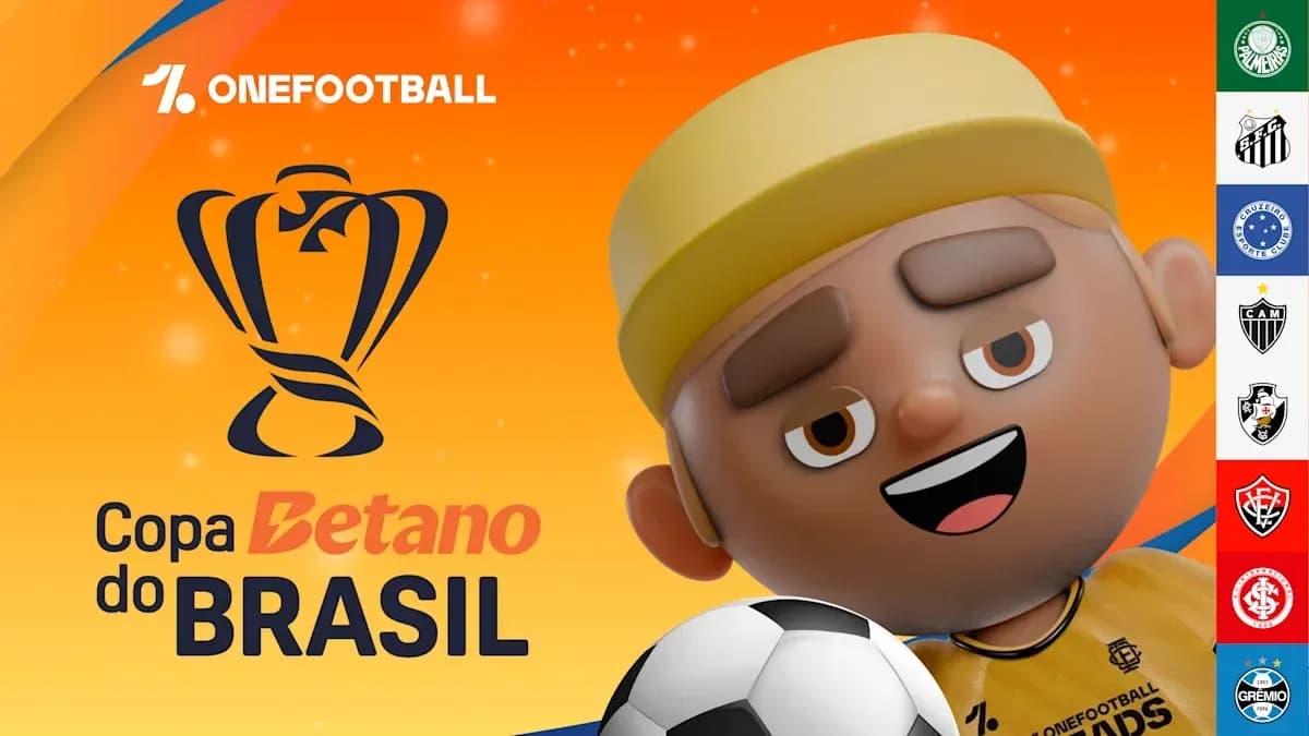 Mascotte de la Copa Betano do Brasil avec un ballon Mascotte de la Copa Betano do Brasil avec un ballon